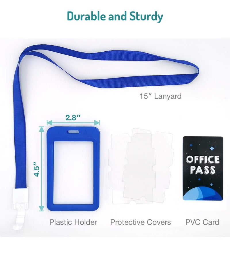 Fun-Plus Hall Pass Lanyards Unbreakable Plastic School Passes Set for Teachers and Classroom Supplies Including Hall Passes of Nurse, Restroom, Library, Office(6 Pack) - Image 2